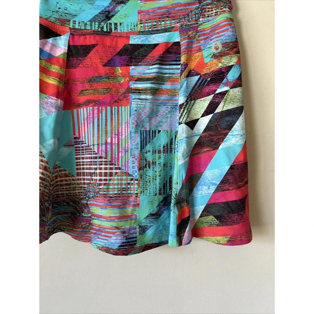 Dona Jo Skort Size 1 Small Abstract Multicolor Tennis Golf Skirt Artsy